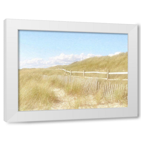 Seagrass  Dunes White Modern Wood Framed Art Print by Grafitee Studios