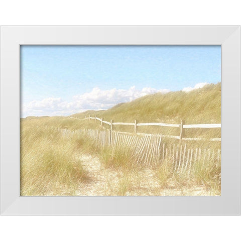 Seagrass  Dunes White Modern Wood Framed Art Print by Grafitee Studios
