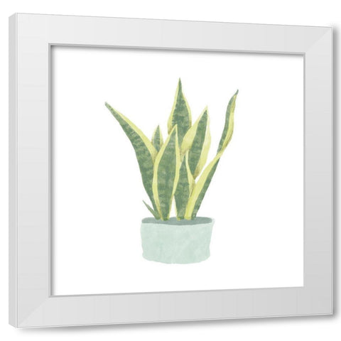 Snake  Plant III White Modern Wood Framed Art Print by Bannarot