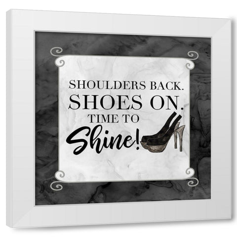 Fashion Humor III-Shoulders Back White Modern Wood Framed Art Print by Reed, Tara
