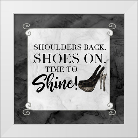 Fashion Humor III-Shoulders Back White Modern Wood Framed Art Print by Reed, Tara