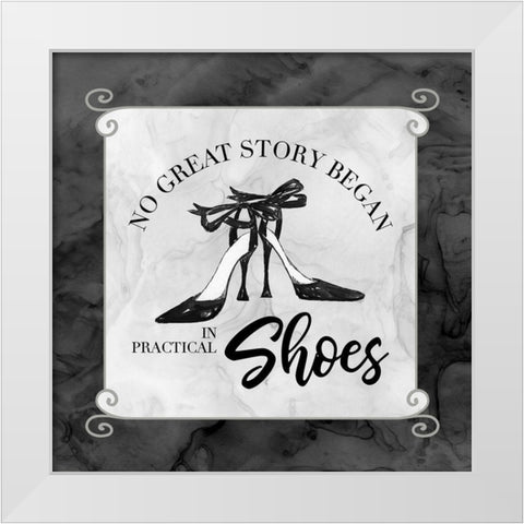 Fashion Humor IV-No Great Story White Modern Wood Framed Art Print by Reed, Tara