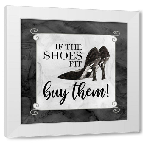Fashion Humor V-Shoes Fit White Modern Wood Framed Art Print by Reed, Tara