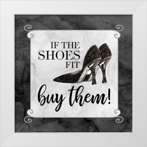 Fashion Humor V-Shoes Fit White Modern Wood Framed Art Print by Reed, Tara