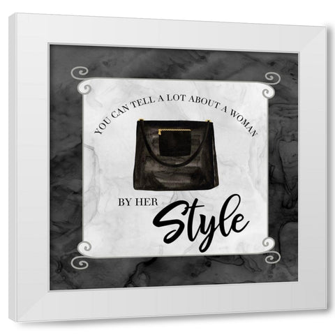 Fashion Humor XII-By Her Style White Modern Wood Framed Art Print by Reed, Tara