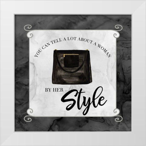 Fashion Humor XII-By Her Style White Modern Wood Framed Art Print by Reed, Tara
