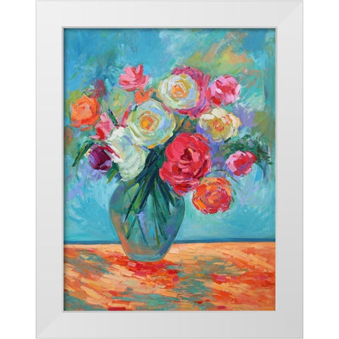 Petals and Persistence White Modern Wood Framed Art Print by Fine, Alexi
