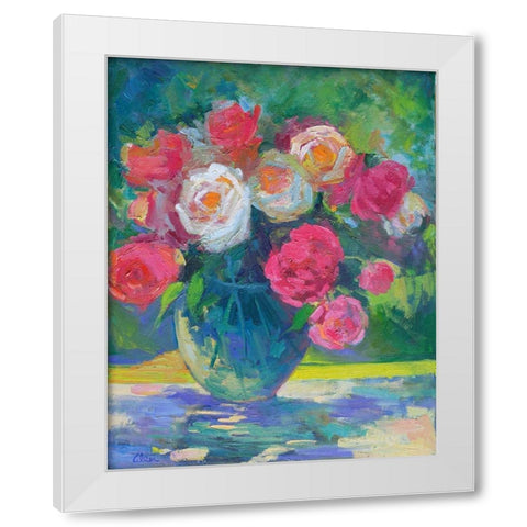 Pretty Petals White Modern Wood Framed Art Print by Fine, Alexi