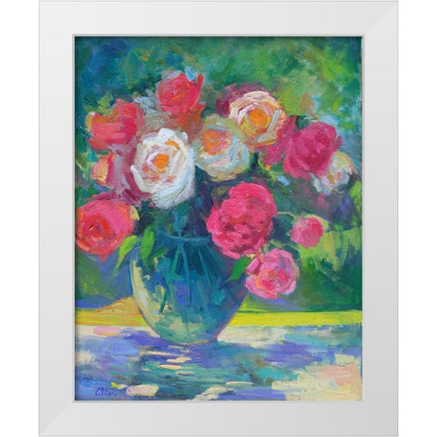 Pretty Petals White Modern Wood Framed Art Print by Fine, Alexi