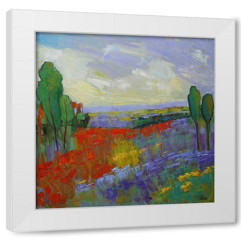 Poppy Field Valley White Modern Wood Framed Art Print by Fine, Alexi