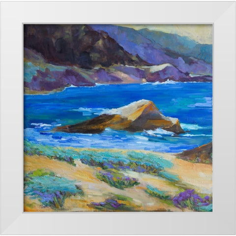 Carmel Cove White Modern Wood Framed Art Print by Fine, Alexi