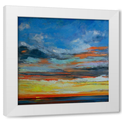 Hermosa Beach Sunset White Modern Wood Framed Art Print by Fine, Alexi