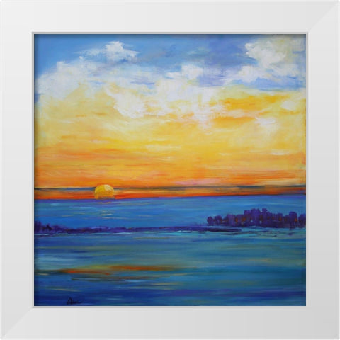 Independence Day Sunset White Modern Wood Framed Art Print by Fine, Alexi