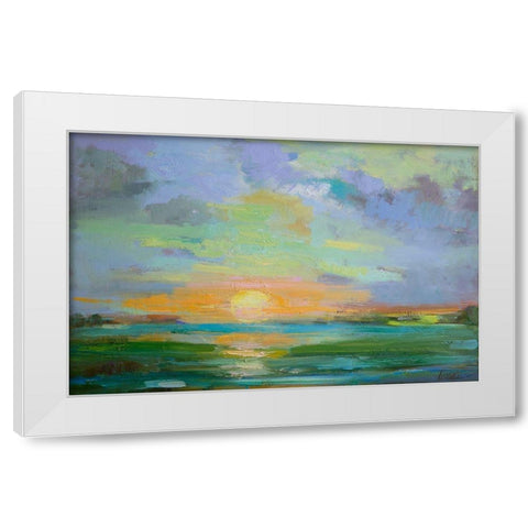Sherbert Sunset White Modern Wood Framed Art Print by Fine, Alexi