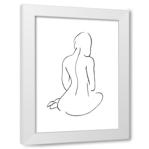 Line  Art Figure I White Modern Wood Framed Art Print by Bannarot