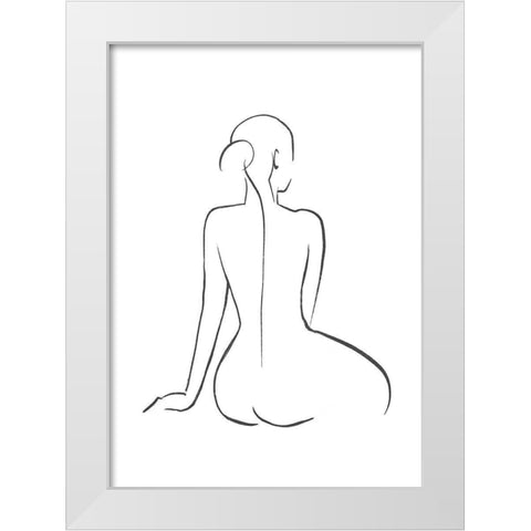 Line  Art Figure II White Modern Wood Framed Art Print by Bannarot
