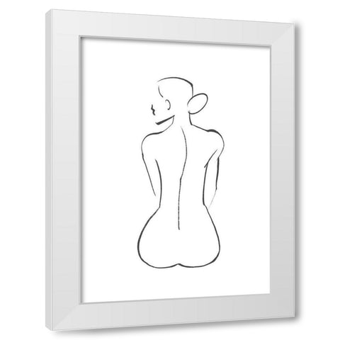 Line  Art Figure III White Modern Wood Framed Art Print by Bannarot