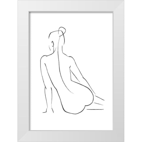 Line  Art Figure IV White Modern Wood Framed Art Print by Bannarot