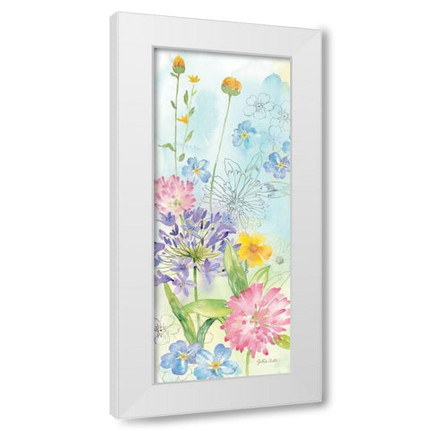 Wildflower Mix vertical I White Modern Wood Framed Art Print by Coulter, Cynthia