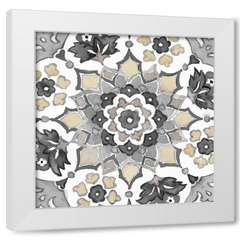 Turkish  Tile Neutral II White Modern Wood Framed Art Print by Coulter, Cynthia