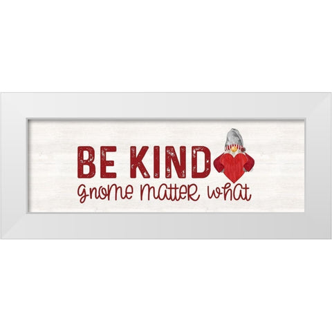 Valentine Gnomes panel II-Be Kind White Modern Wood Framed Art Print by Reed, Tara