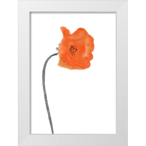Solo  Poppy Red I White Modern Wood Framed Art Print by Bannarot