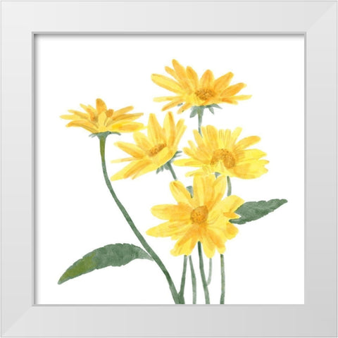 Wildflower  Group I White Modern Wood Framed Art Print by Bannarot