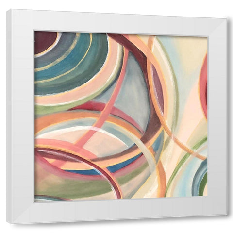 Overlapping  Rings I White Modern Wood Framed Art Print by Lee C