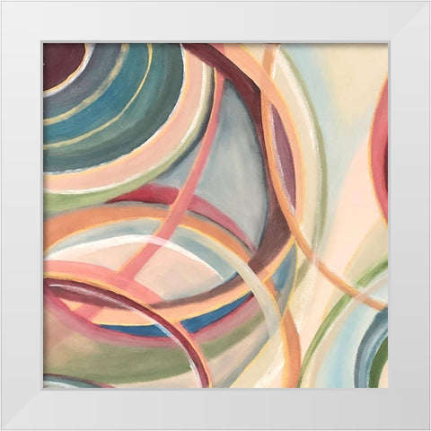 Overlapping  Rings I White Modern Wood Framed Art Print by Lee C