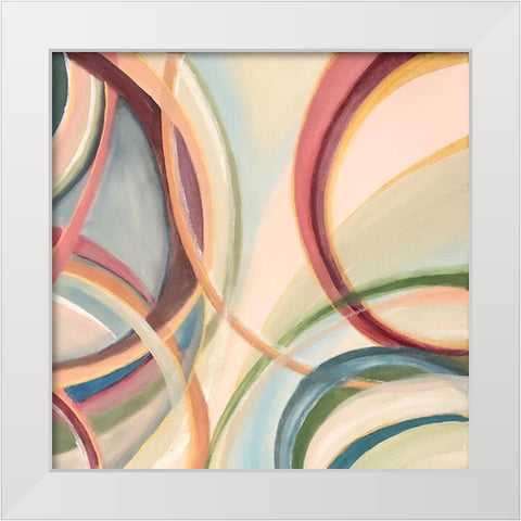 Overlapping  Rings II White Modern Wood Framed Art Print by Lee C