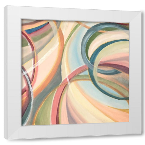 Overlapping  Rings III White Modern Wood Framed Art Print by Lee C