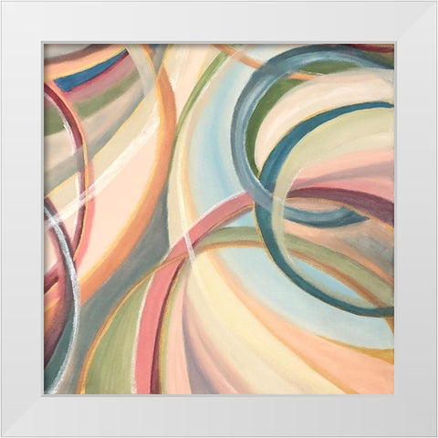 Overlapping  Rings III White Modern Wood Framed Art Print by Lee C