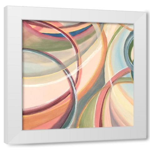 Overlapping  Rings IV White Modern Wood Framed Art Print by Lee C