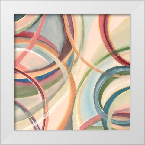 Overlapping  Rings V White Modern Wood Framed Art Print by Lee C