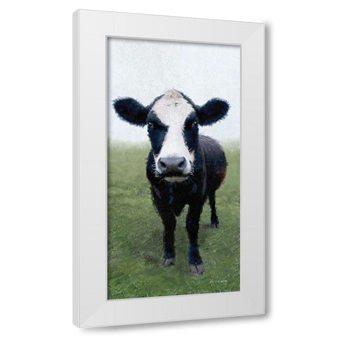 Funky  Cow I White Modern Wood Framed Art Print by Cusson, Marie Elaine