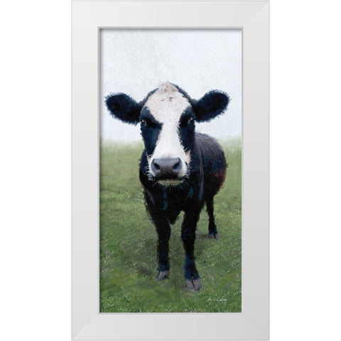 Funky  Cow I White Modern Wood Framed Art Print by Cusson, Marie Elaine