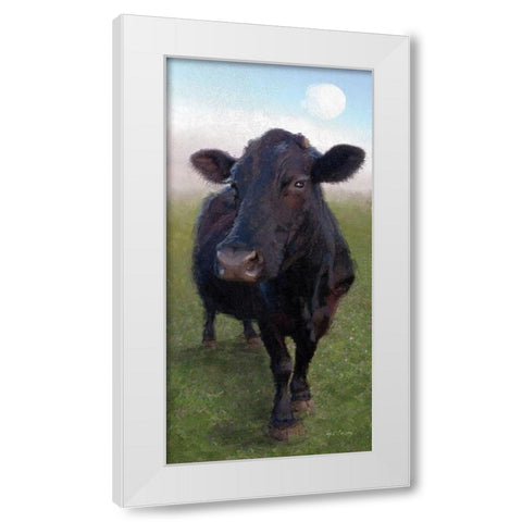 Funky  Cow II White Modern Wood Framed Art Print by Cusson, Marie Elaine