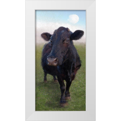 Funky  Cow II White Modern Wood Framed Art Print by Cusson, Marie Elaine