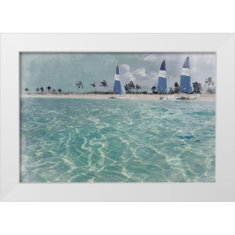 Beach  Scene II White Modern Wood Framed Art Print by Cusson, Marie Elaine