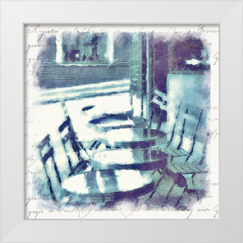 Paris  in Blue III White Modern Wood Framed Art Print by Bay, Noah