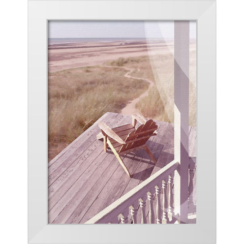 Hamptons  House White Modern Wood Framed Art Print by Bay, Noah