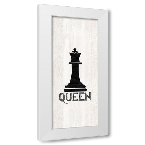 Chess Piece vertical II-Queen White Modern Wood Framed Art Print by Reed, Tara