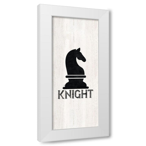 Chess Piece vertical IV-Knight White Modern Wood Framed Art Print by Reed, Tara