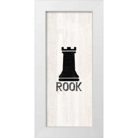 Chess Piece vertical V-Rook White Modern Wood Framed Art Print by Reed, Tara
