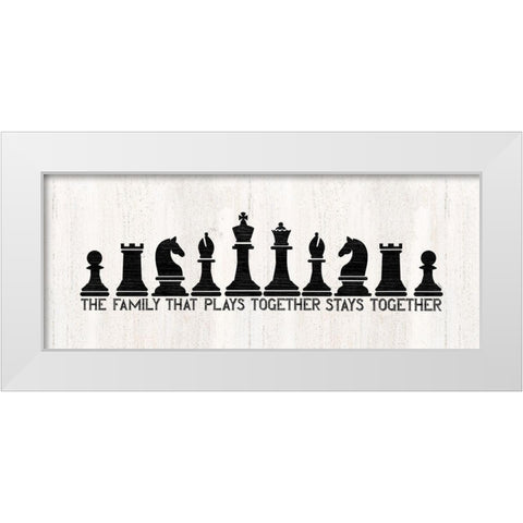 Chess Sentiment panel-Family White Modern Wood Framed Art Print by Reed, Tara