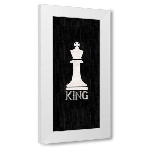 Chess Piece vertical black I-King White Modern Wood Framed Art Print by Reed, Tara