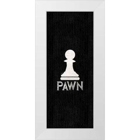 Chess Piece vertical black VI-Pawn White Modern Wood Framed Art Print by Reed, Tara