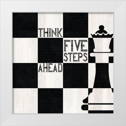 Chessboard Sentiment II-Five Steps White Modern Wood Framed Art Print by Reed, Tara