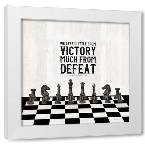 Rather be Playing Chess II-Learn More White Modern Wood Framed Art Print by Reed, Tara