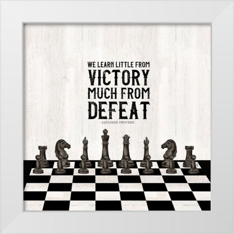 Rather be Playing Chess II-Learn More White Modern Wood Framed Art Print by Reed, Tara